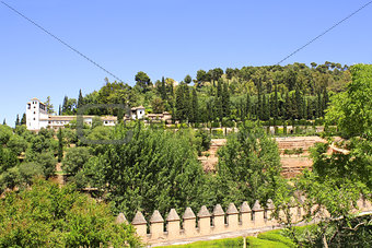 Garden in Alhambra Castle, Spain
