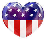 American flag love heart