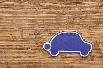 model car on wooden background. space for your text 