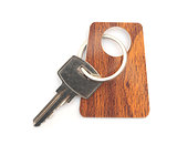 silver key with blank tag. space for your text