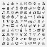 doodle birthday party icons