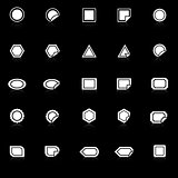 Label icons with reflect on black background
