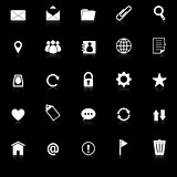 Mail icons with reflect on black background