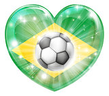 Brazil soccer heart flag