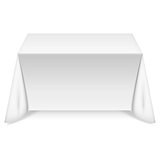 Rectangular table with white tablecloth