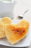 heart-shaped toasts