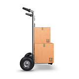 Hand Truck with two Boxes upright profile