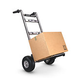Hand Truck tilted with one Box