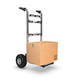 Hand Truck upright with one Box