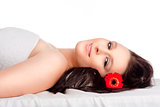 Young Woman Lying on her Back in Spa Relaxing