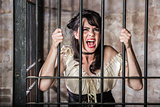 Portrait of Screaming Female Prisoner