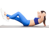 Woman doing abdominal crunches on exercise