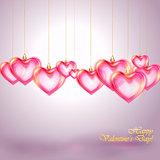 Valentine background with hearts