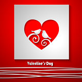 Valentine's Day Greeting Card on red background