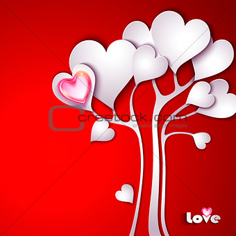 Paper tree with hearts