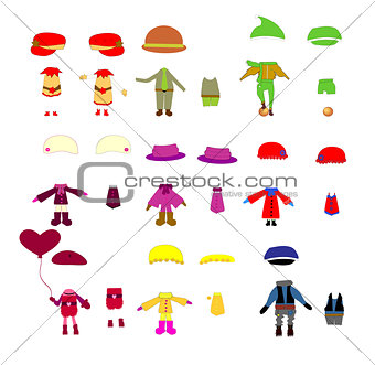 set of children's clothes, vector design elements