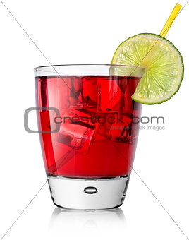 Red alcohol cocktail