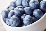 fresh blueberries in white bowl