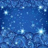 Dark blue frame with starry skies