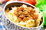 Pasta Bolognese in a bowl