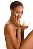 moisturizer Skincare of Naked Afro American woman