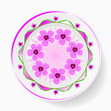 The dish, painting  floral pattern