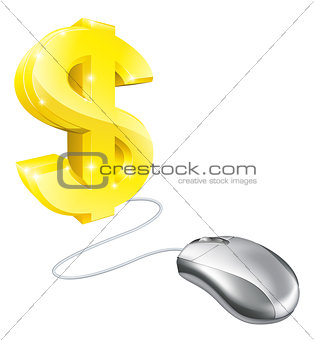 Computer mouse dollar concept
