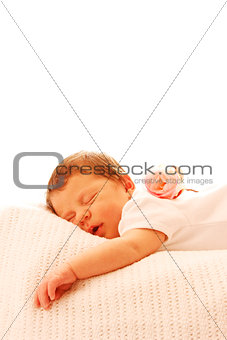 one cute little baby sleeping newborn