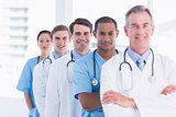 Doctors standing in a row at hospital
