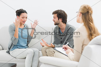 Couple in meeting with a financial adviser