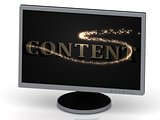CONTENT Inscription on monitor from metal letters