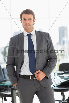 Portrait of a handsome businessman in office