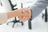 Closeup of shaking hands after business meeting