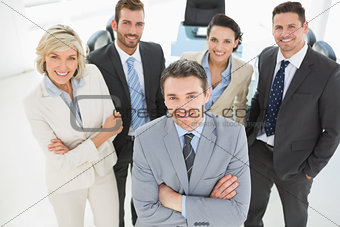 Confident business team in office