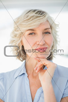 Closeup portrait of a smiling businesswoman