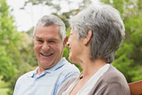 Closeup of a happy senior couple at park