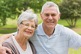 Portrait of a senior couple at park