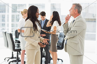 Business people meeting and talking together