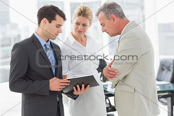 Business team going over documents
