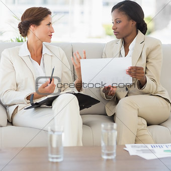 Businesswomen meeting together on the sofa