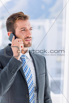 Handsome young businessman using mobile phone