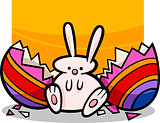 sweet easter bunny cartoon illustration