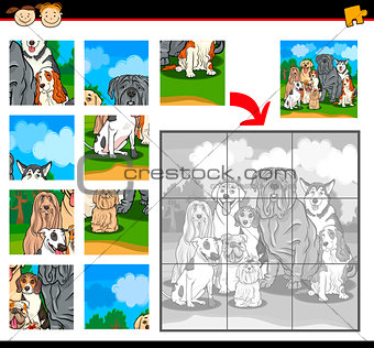 cartoon dogs jigsaw puzzle game