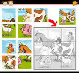 cartoon farm animals jigsaw puzzle