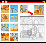 cartoon wild animals jigsaw puzzle game