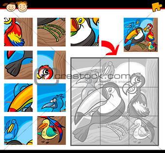 cartoon birds jigsaw puzzle game