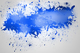 Splash on wall revealing blue world map