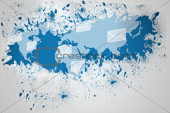 Splash on wall revealing email graphic