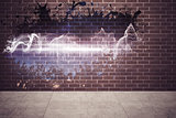 Splash on wall revealing energy wave