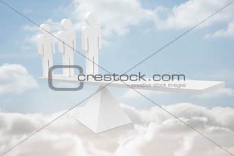 White human resource scales in clouds